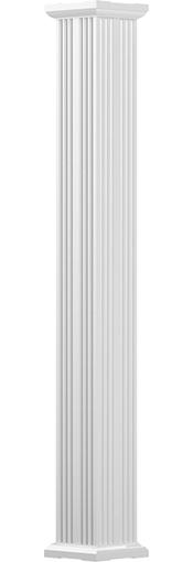 Endura-Aluminum Square Non-Tapered Fluted Column w/ Capital & Base