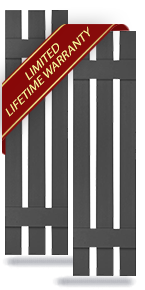 Builders Edge, Vinyl Standard Three Board Spaced, Board-n-Batten Shutters, Includes Matching Installation Spikes (Per Pair)
