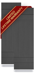 14 in. W Builders Edge, Vinyl Standard Four Board Joined, Board-n-Batten Shutters, Includes Matching Installation Spikes (Per Pair)