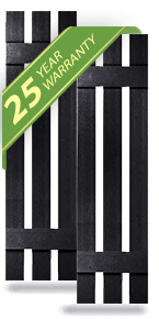 12" Wide Builders Choice Vinyl Three Board Spaced Window Shutters, with Spikes & Screws (Per Pair)