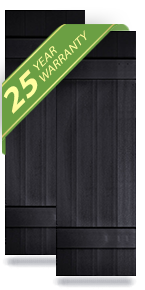 14" Wide Builders Choice Vinyl Four Board Joined Window Shutters, with Spikes & Screws (Per Pair)