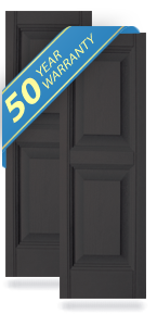 Premium Builders Choice Exterior Vinyl Raised Panel Shutters